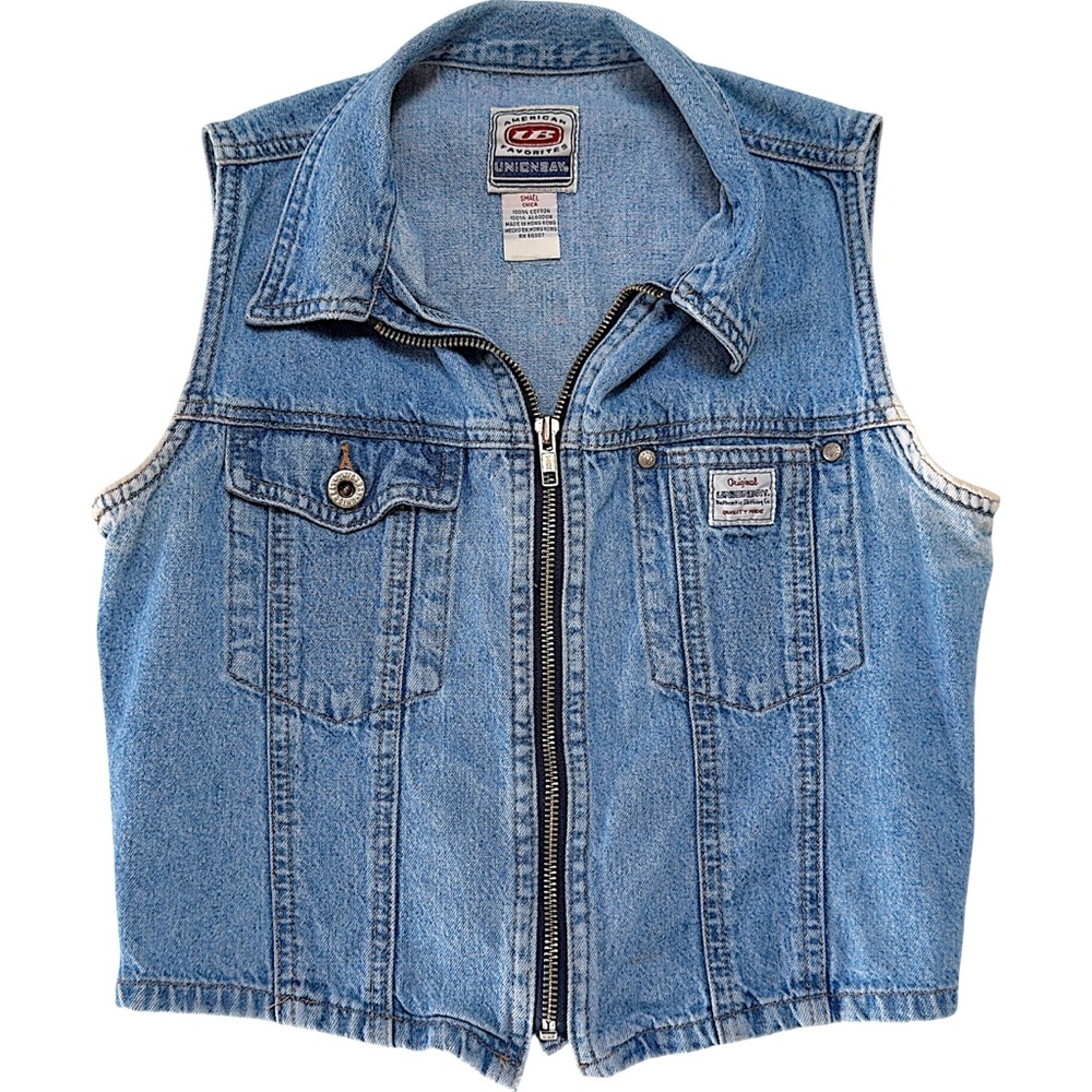 Vintage 90s Y2K Unionbay Cropped Denim Vest XS/S